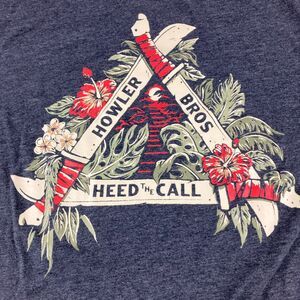 Howler Brothers T Shirt Mens S Heed The Call Machete Floral Graphic Gray Tee